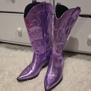 Metallic Purple Women's Western Boots